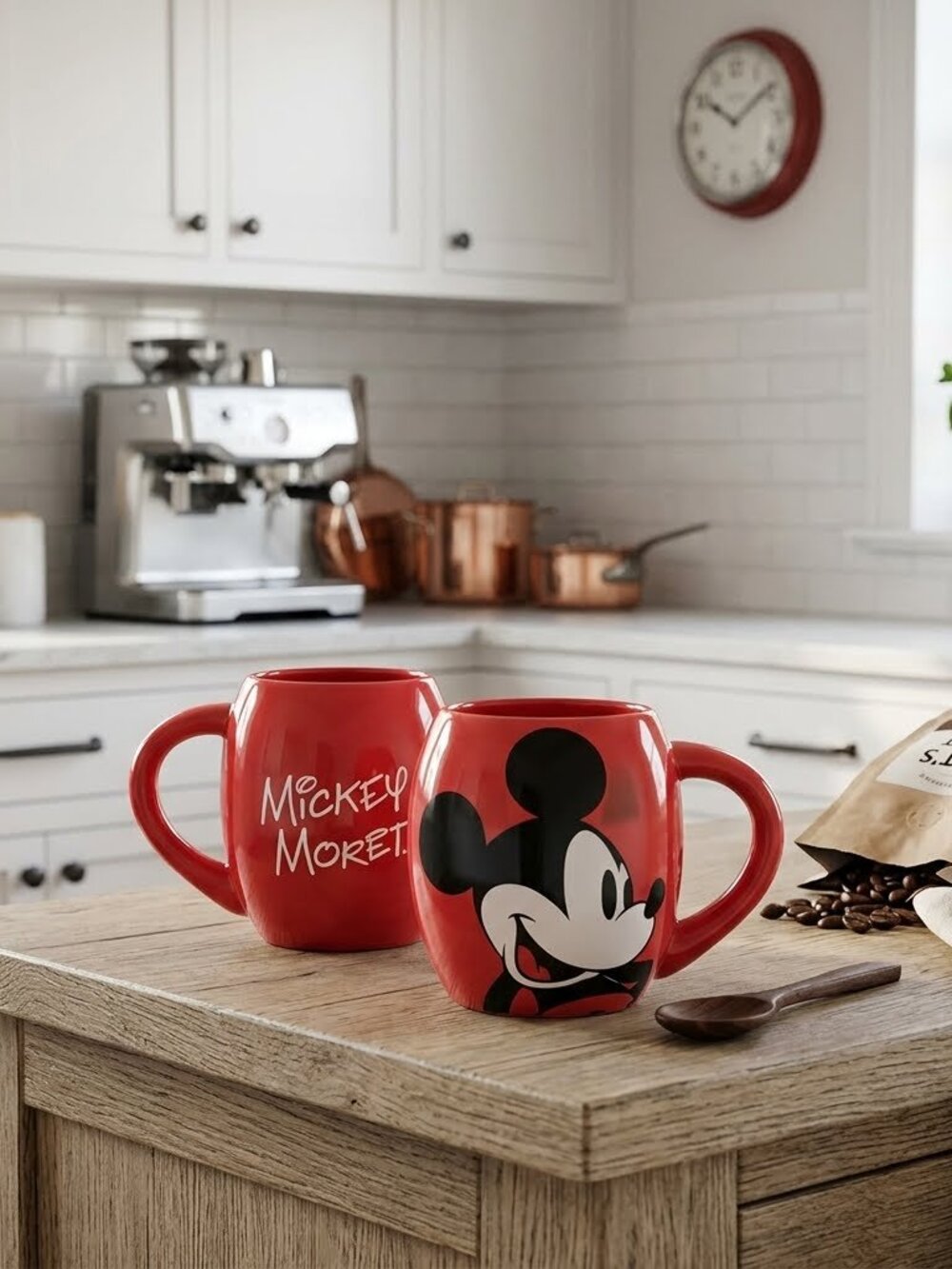 Disney Minnie Mouse Oval Ceramic Mug 18oz | NWOT | Bold Black/Red/White Characte